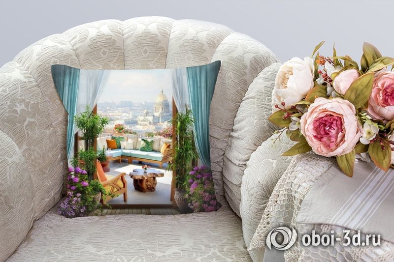 3D Подушка «Уютный балкон» вид 4