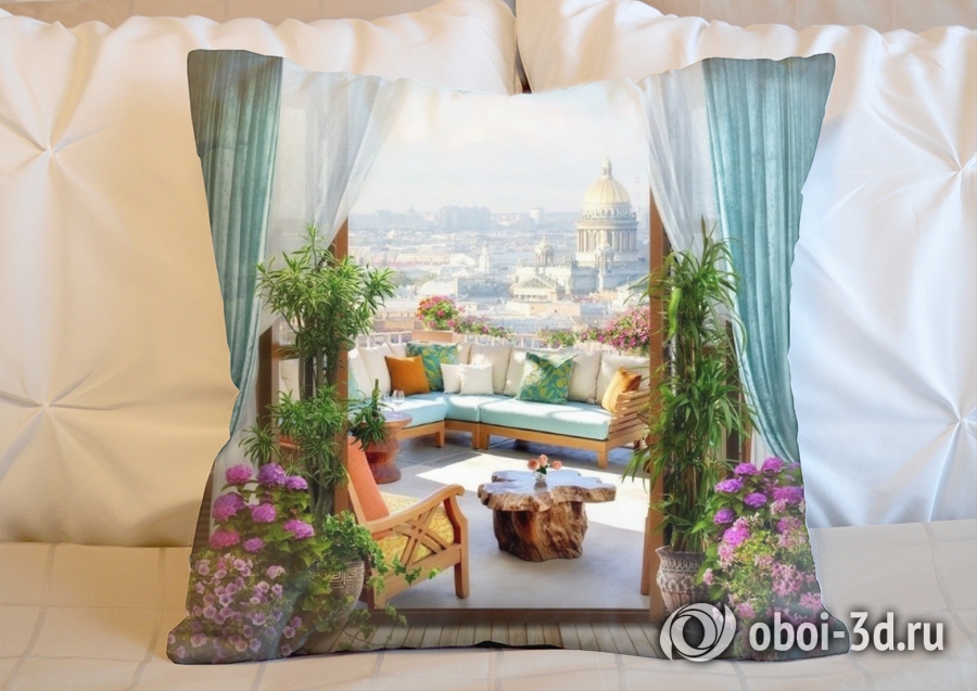 3D Подушка «Уютный балкон» вид 2