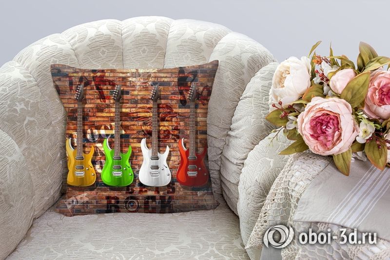 3D Подушка «Лофт гитары» вид 4