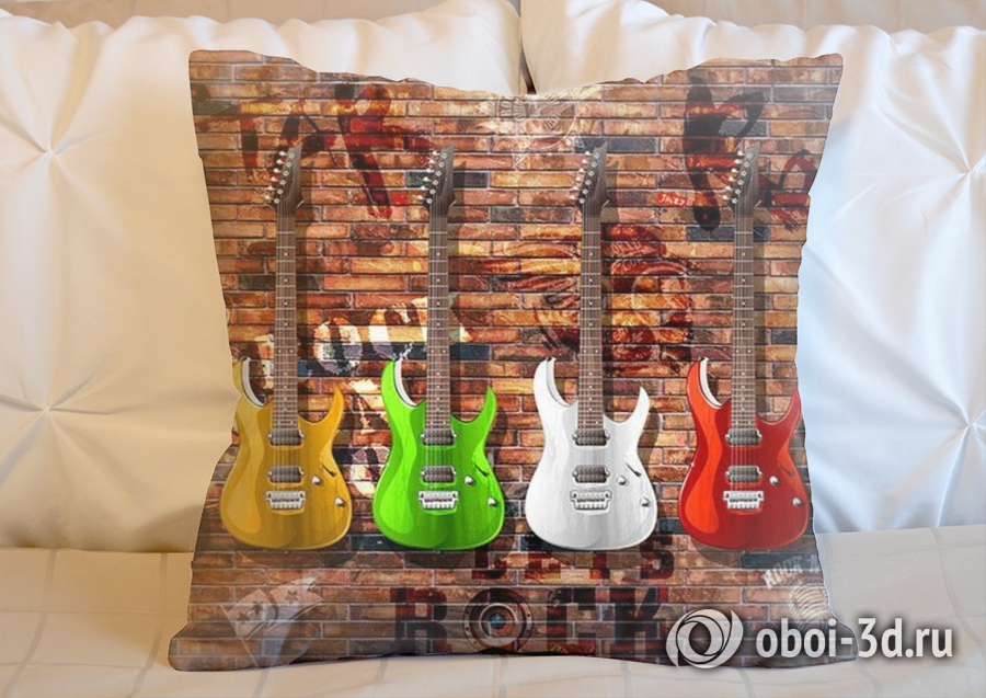 3D Подушка «Лофт гитары» вид 2