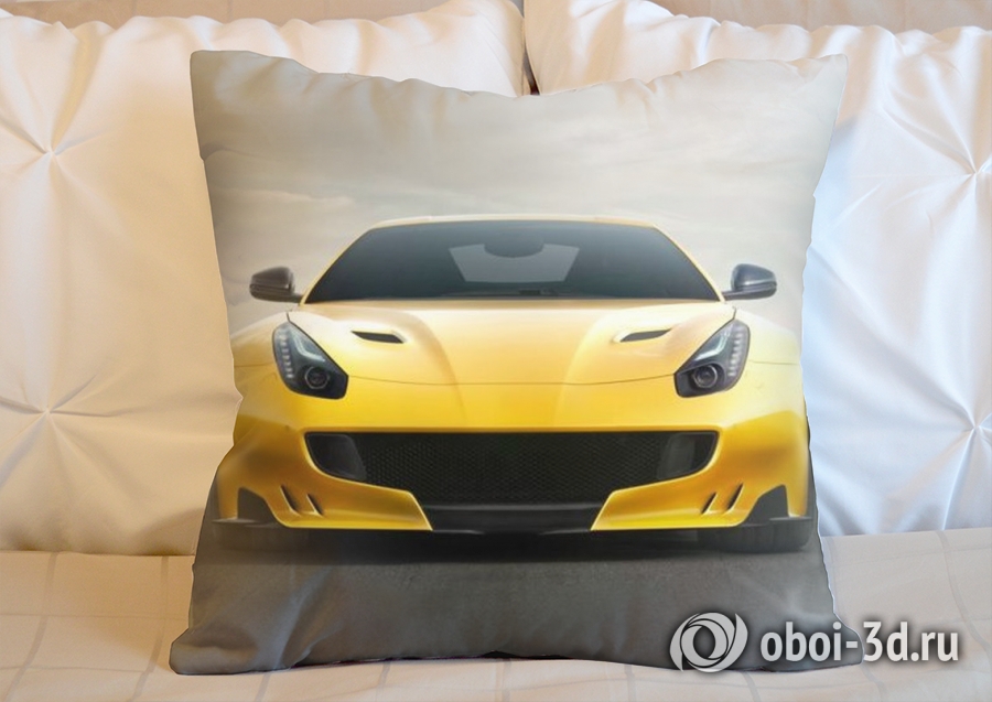 3D Подушка «Желтый спортивный автомобиль» вид 2