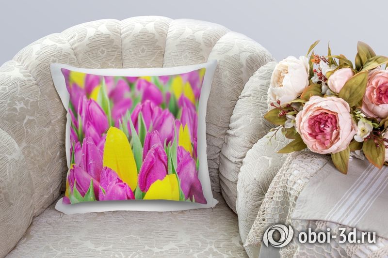3D Подушка «Яркие тюльпаны» вид 4