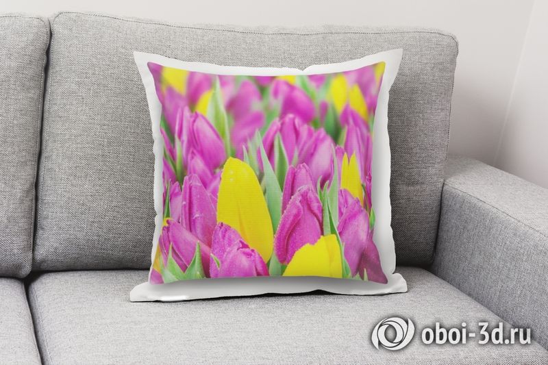 3D Подушка «Яркие тюльпаны» вид 3