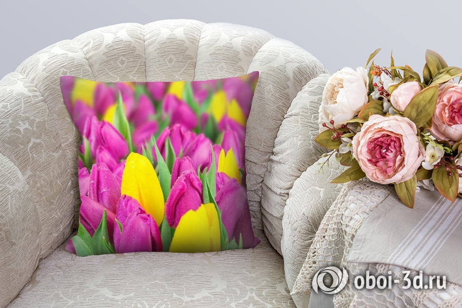 3D Подушка «Яркие тюльпаны» вид 6