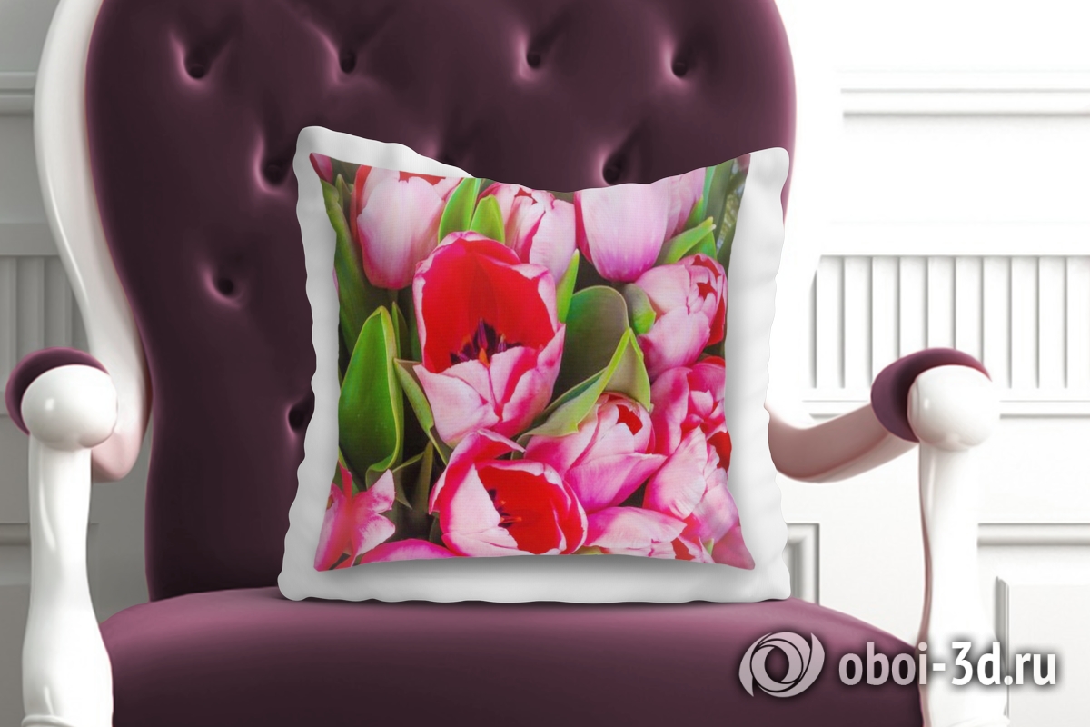 3D Подушка «Букет тюльпанов» вид 2