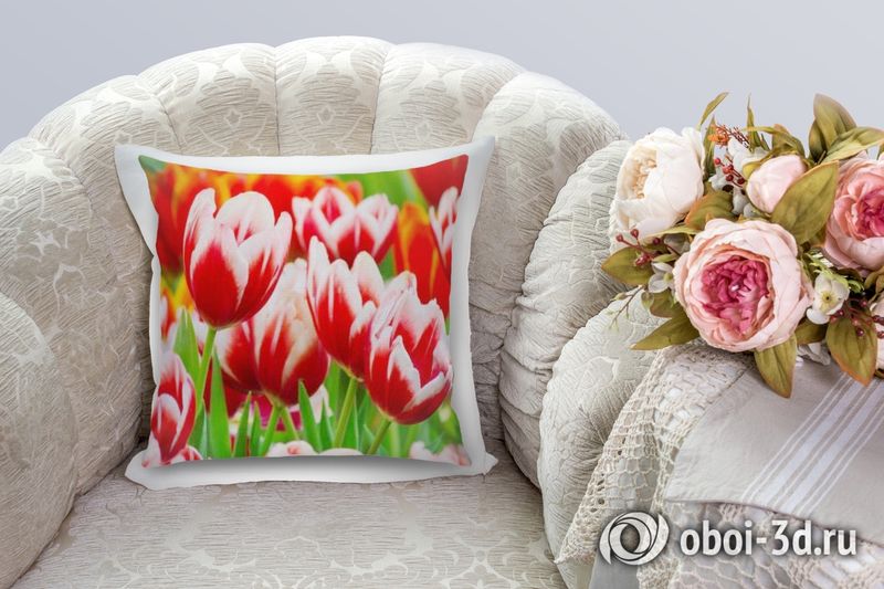 3D Подушка «Красивые тюльпаны» вид 4