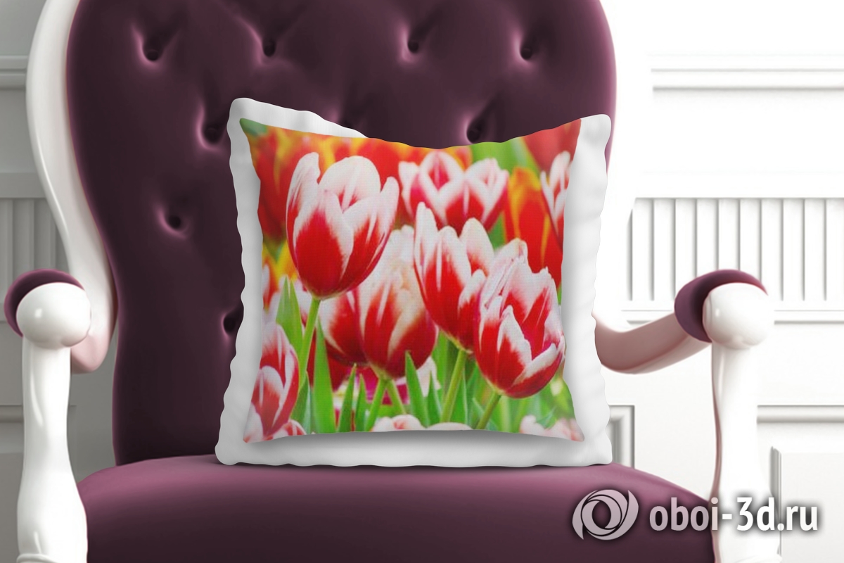 3D Подушка «Красивые тюльпаны» вид 2