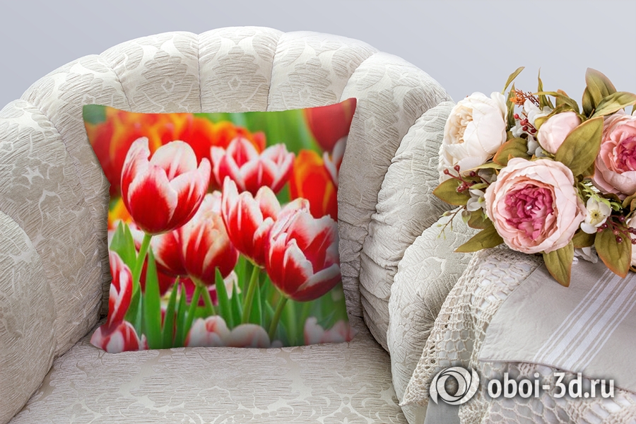 3D Подушка «Красивые тюльпаны» вид 6
