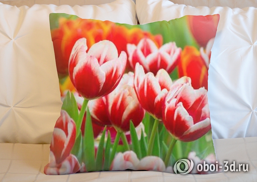 3D Подушка «Красивые тюльпаны» вид 5