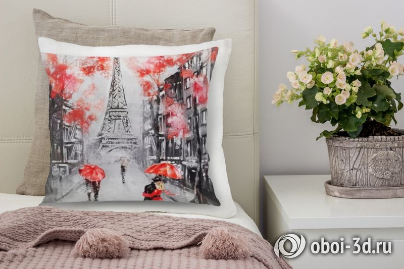 3D Подушка «Париж - город любви» вид 3