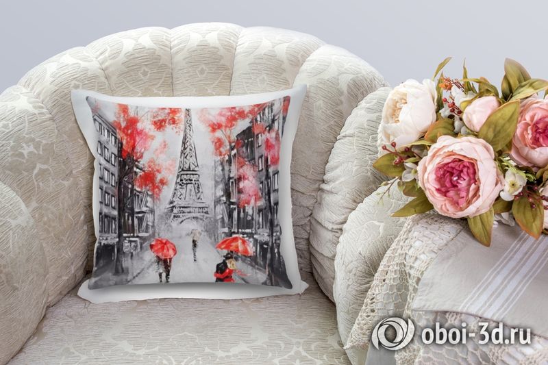 3D Подушка «Париж - город любви» вид 2