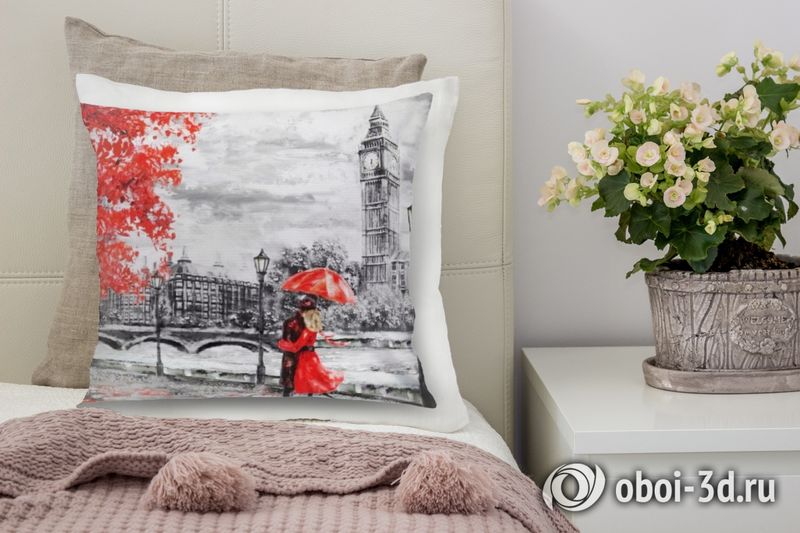 3D Подушка «Романтичный осенний Лондон» вид 3