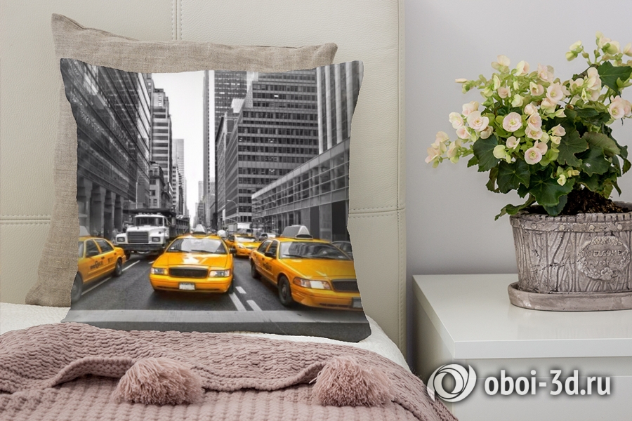 3D Подушка «Такси в Нью-Йорке» вид 5
