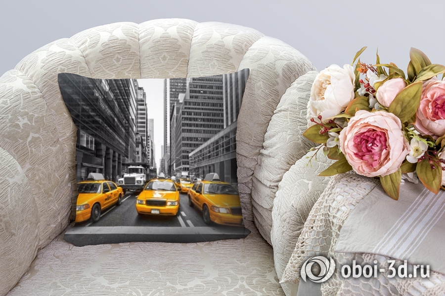 3D Подушка «Такси в Нью-Йорке» вид 4