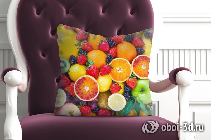 3D Подушка «Цитрусы с ягодами» вид 3