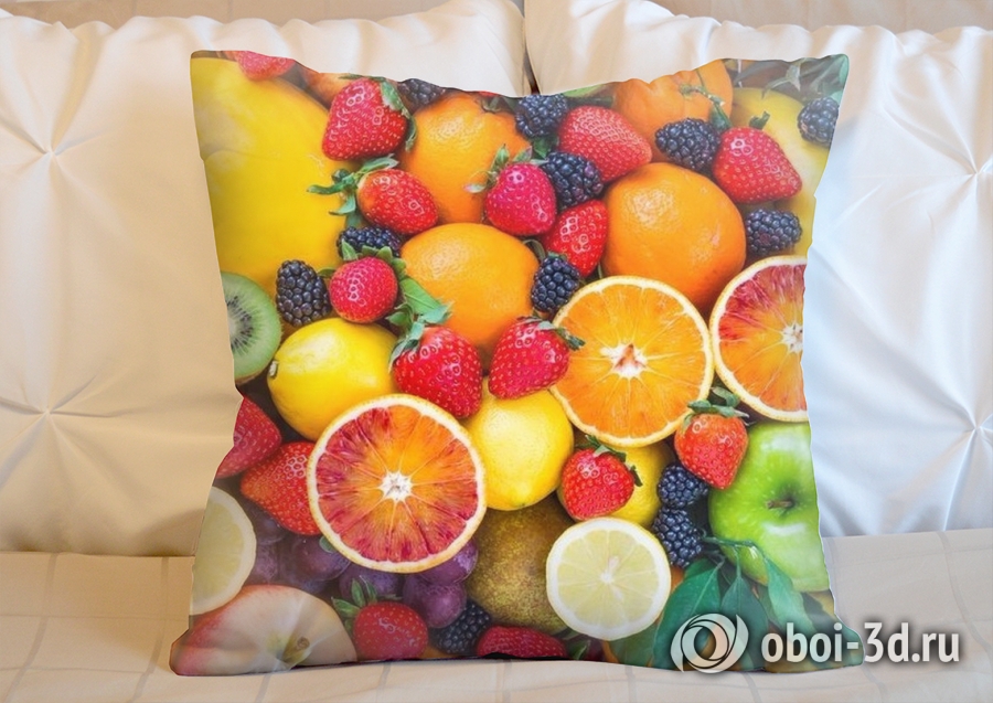 3D Подушка «Цитрусы с ягодами» вид 2