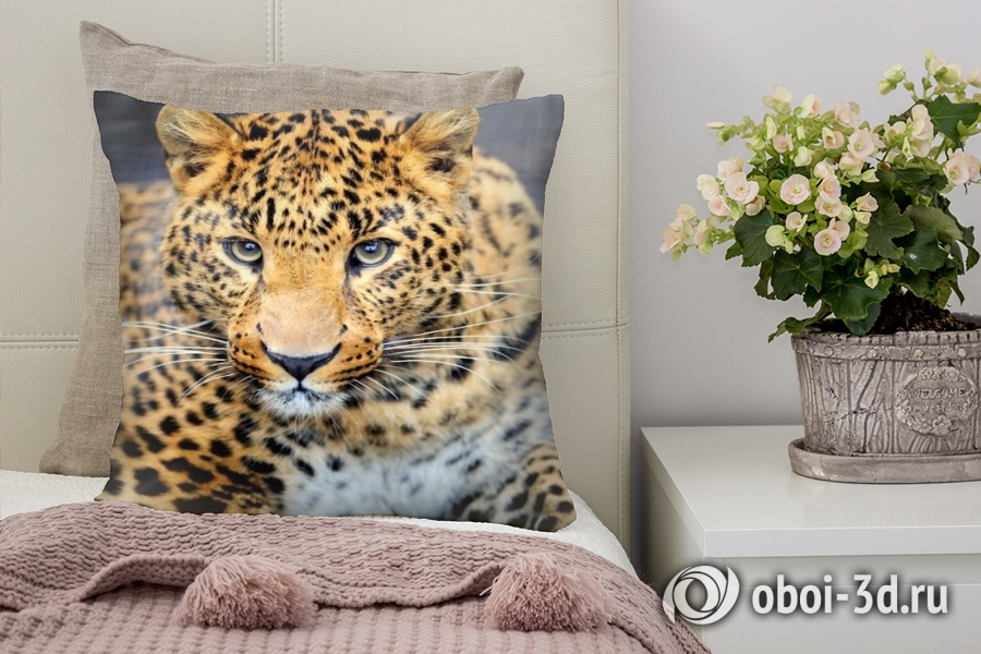 3D Подушка «Красивый леопард» вид 3