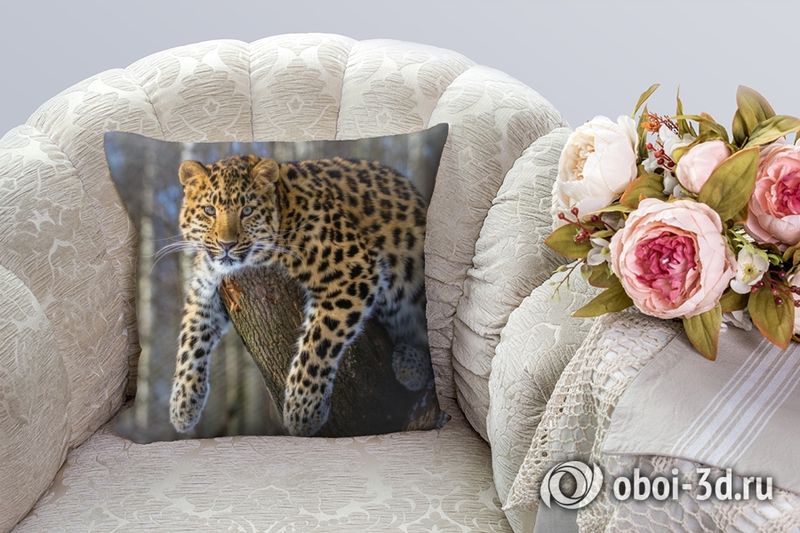 3D Подушка «Амурский леопард» вид 2