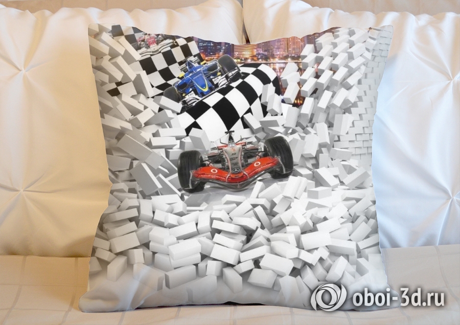 3D Подушка «Формула-1 сквозь стену» вид 2