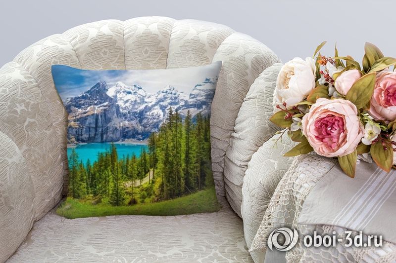 3D Подушка «Хвойный лес в горах» вид 4