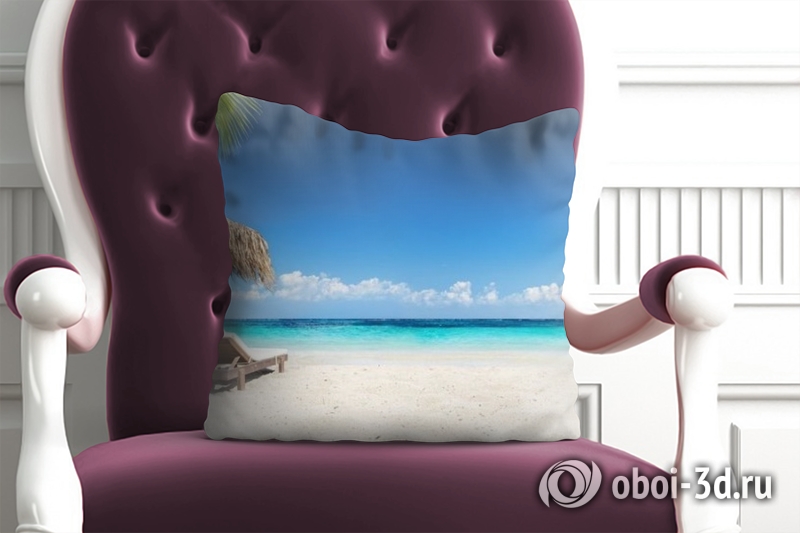 3D Подушка «Шезлонги на пляже» вид 7