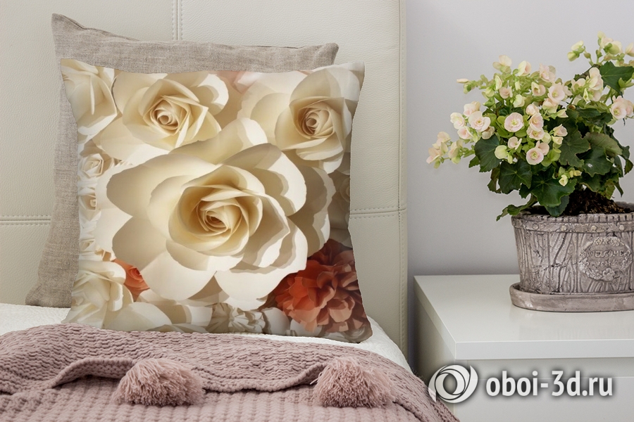 3D Подушка «Бумажные цветы» вид 3