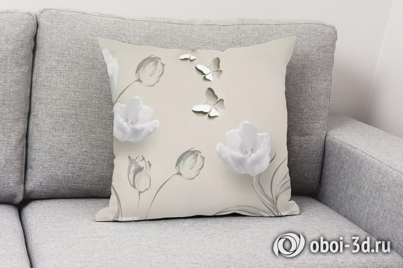 3D Подушка «Ожившие тюльпаны» вид 3