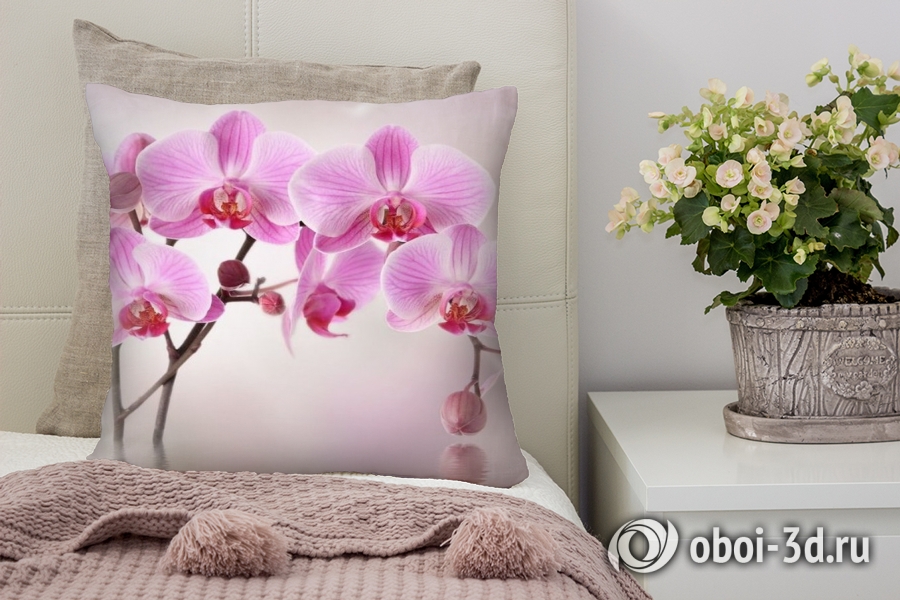 3D Подушка «Розовая орхидея над водой» вид 4
