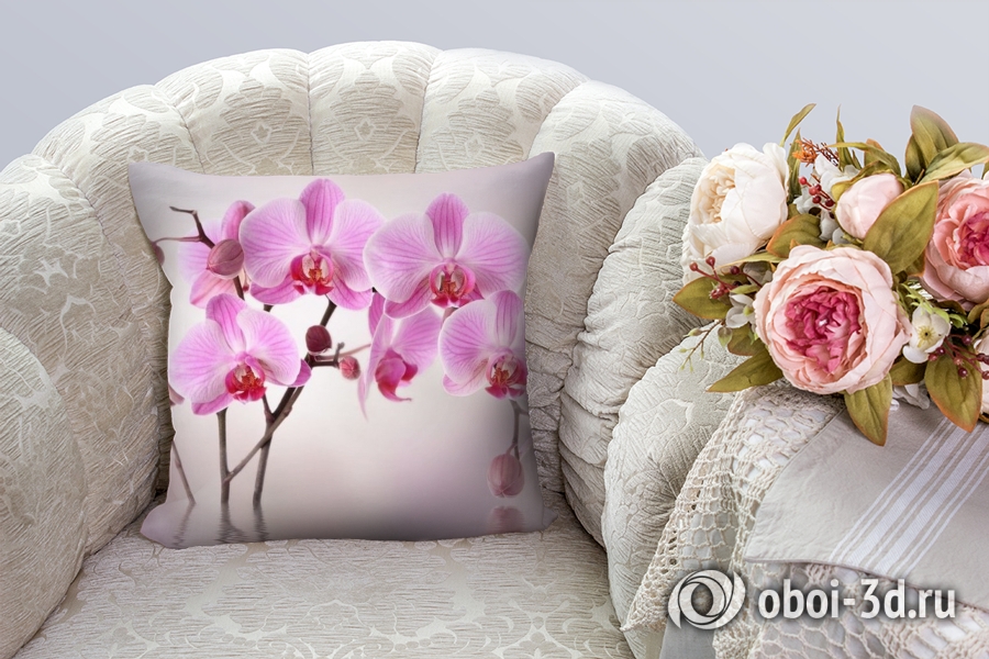 3D Подушка «Розовая орхидея над водой» вид 3