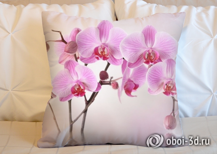 3D Подушка «Розовая орхидея над водой» вид 2