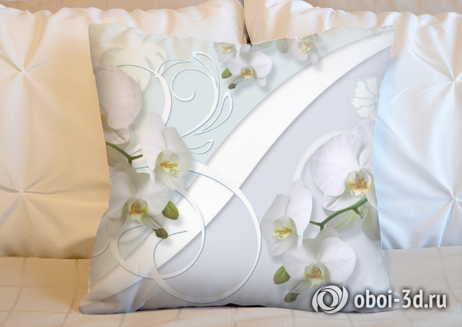 3D Подушка «Нежная композиция с орхидеями» вид 5