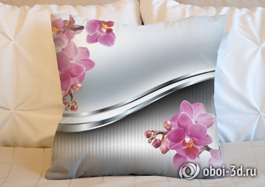 3D Подушка «Орхидеи на стали» вид 5