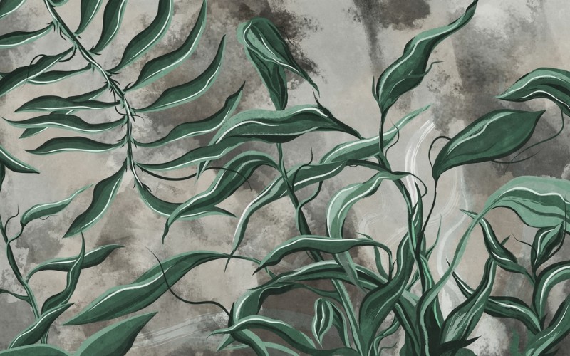 3D Фотообои 3D Фотообои «Зелёные переплетающиеся ветви»